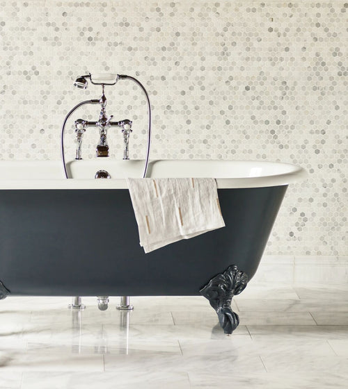 East Hampton Hexagon Marble Mosaic Hexagonal Floor Tiles
