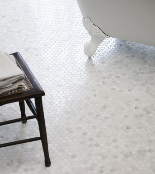 East Hampton Hexagon Marble Mosaic Hexagonal Floor Tiles