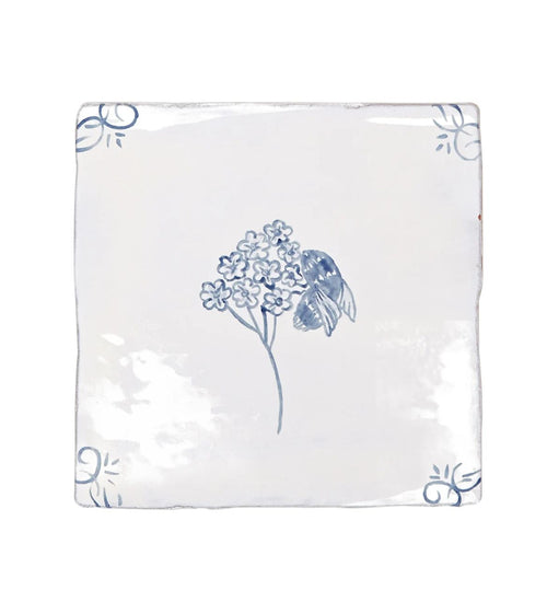 English Delft Bee Blue Gloss Tile Shower Wall Tiles