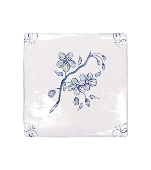 English Delft Blossom Blue Gloss Tile Shower Wall Tiles