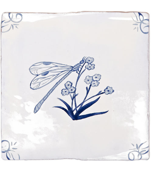English Delft Dragonfly Blue Gloss Tile Ranges/English Delft