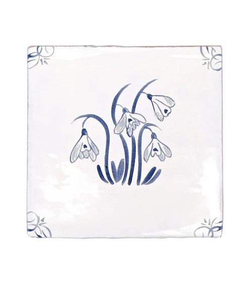 English Delft Snowdrop Blue Gloss Tile Shower Wall Tiles