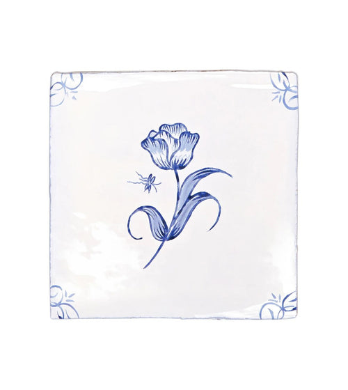 English Delft Tulip Blue Gloss Tile Shower Wall Tiles