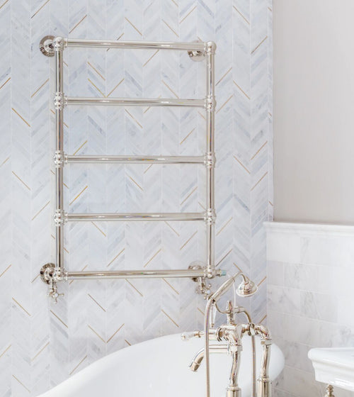 East Hampton Marble Chevron Mosaic Metro Floor Tiles