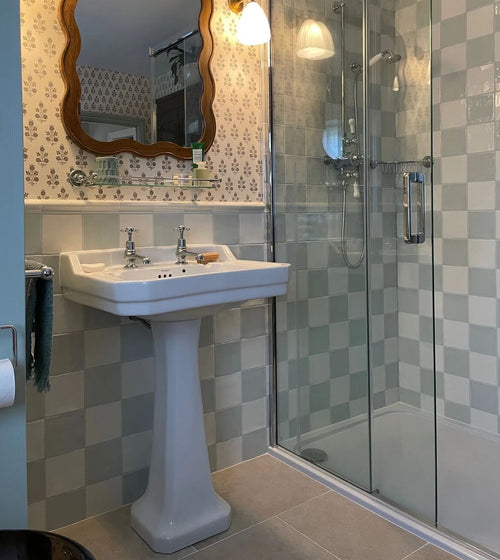 Forecast Fair Isle Square Glazed Tile Cream Wall Tiles