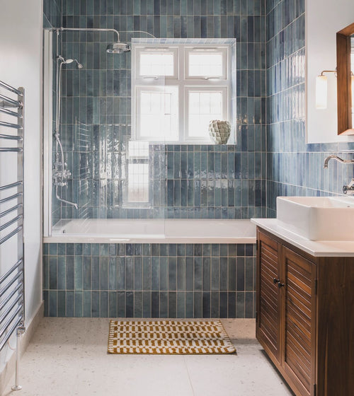 Ixworth Sky Brick Tile Herringbone Floor Tiles