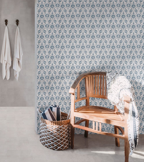 Kelmscott Standen Blue Patterned Tile Worktop Tiles