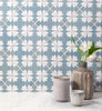 Default Title Bathroom Floor Tiles Kelmscott Coleton Blue Patterned Tile thumbnail