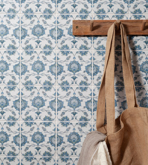 Kelmscott Standen Blue Patterned Tile Worktop Tiles