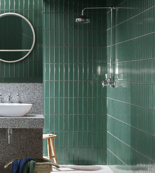 Kingfisher Green Glass Wall Tile Bathroom Tiles