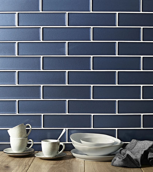 Kingfisher Blue Glass Wall Tile Glass Kitchen Tiles