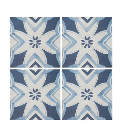 Kelmscott Brantwood Blue Patterned Tile Worktop Tiles