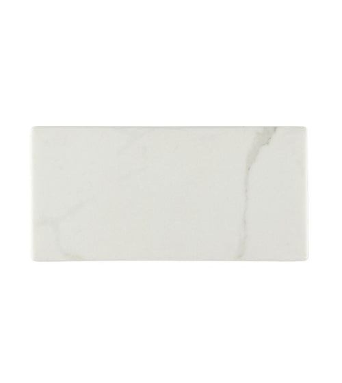 Malmo Base White Rectangle Marble Effect Floor Tiles
