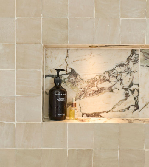 Medina Cloudy White Square Handmade Moroccan Zellige Tile Medina range collection Medina Cloudy White Square Handmade Moroccan Zellige Tile Medina range collection
