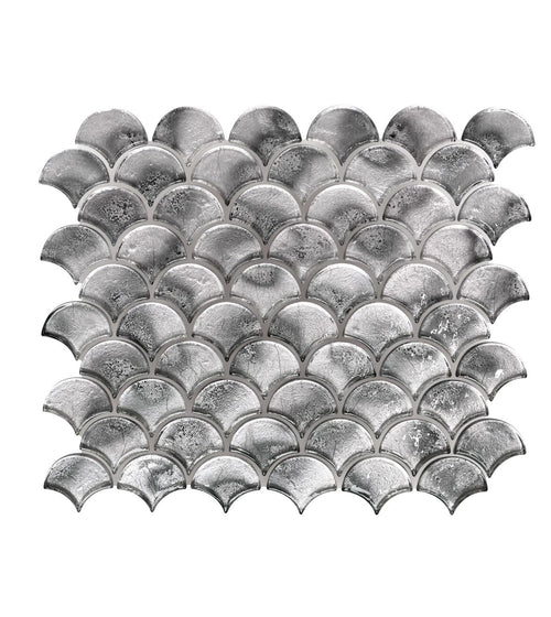 Metallic Vitreum Argentum Fan Silver Glass Tile Ranges/Metallic Vitreum Metallic Vitreum Argentum Fan Silver Glass Tile Ranges/Metallic Vitreum