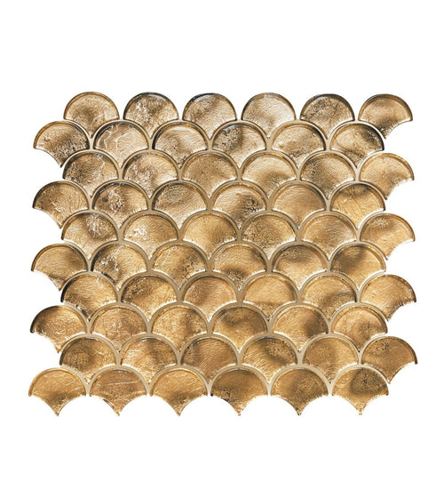 Metallic Vitreum Aurum Fan Gold Glass Tile Wall Tiles