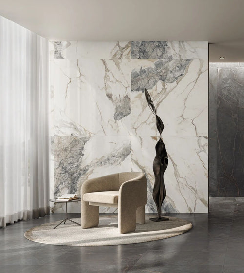 Milos Alabaster Marble Effect Tile- 80 x 80 Ranges/Milos