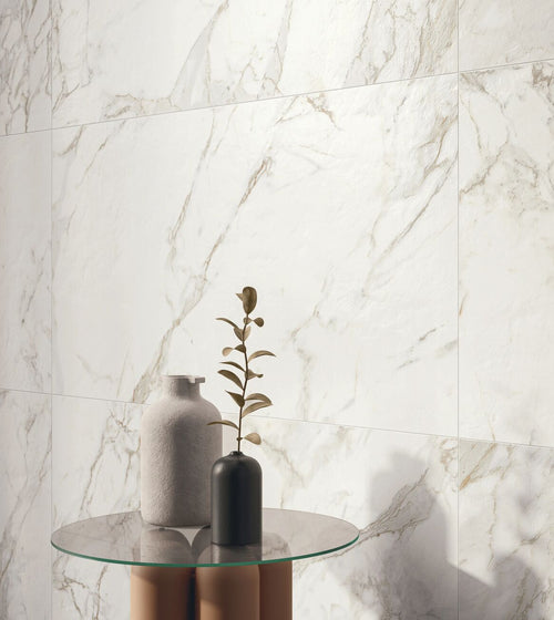 Milos White - 80 x 80 Marble Effect Floor Tiles