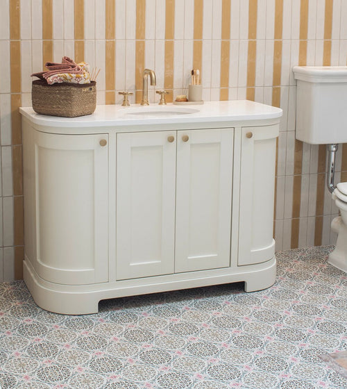 Nina Campbell La Moulade Chocolate Porcelain Tile Patterned Floor Tiles
