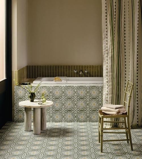 Nina Campbell Cochin Green Porcelain Tile Nina Campbell