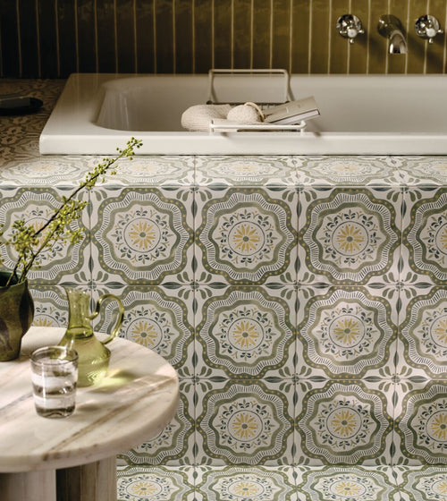 Nina Campbell Cochin Green Porcelain Tile Nina Campbell