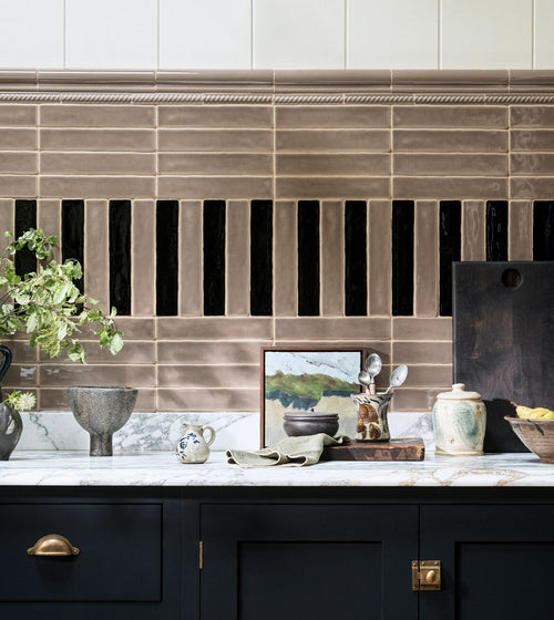 Nina Campbell Rivage Jet Glazed Wall Tile Nina Campbell Rivage range collection Nina Campbell Rivage Jet Glazed Wall Tile Nina Campbell Rivage range collection