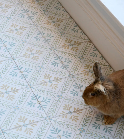 Nina Campbell Goa Aqua Ochre Porcelain Tile Nina Campbell