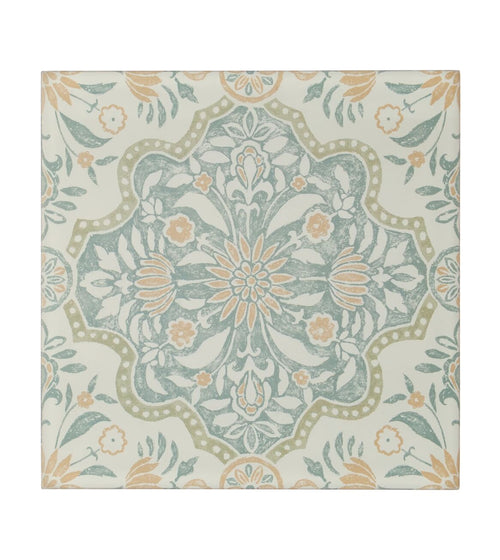 Nina Campbell Jodhpur Aqua Porcelain Tile Patterned Floor Tiles