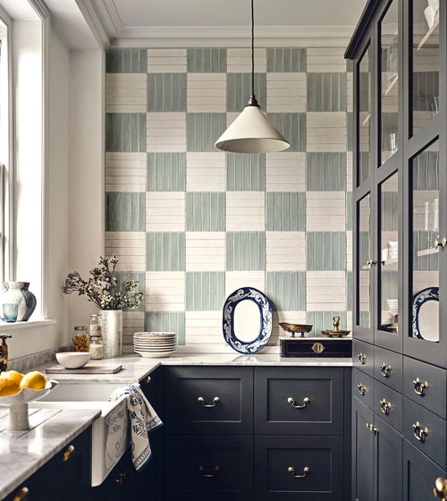 Nina Campbell Rivage Ivory Glazed Wall Tile Splashback Wall Tiles