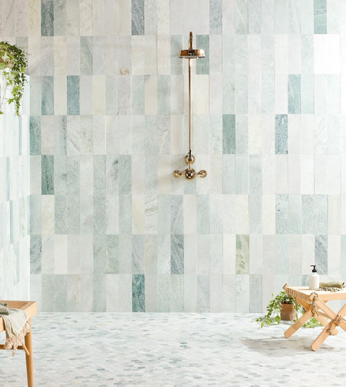 North Haven Rectangle Marble Tile 10x30 Ranges