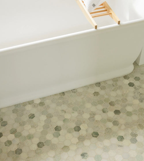 North Haven Hexagon Mosaic Green Kitchen Tiles