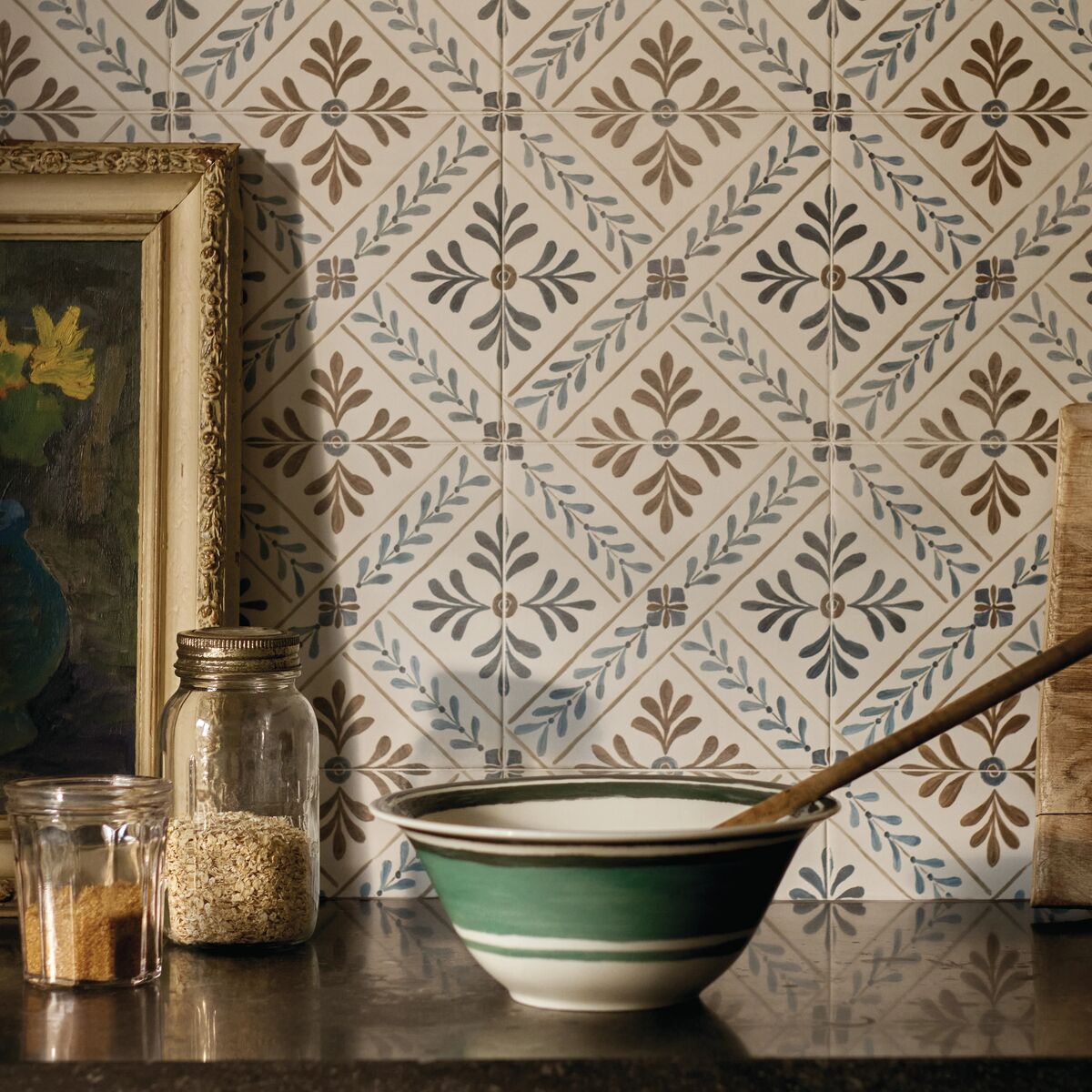 Nina Campbell Goa Indigo/Chocolate | Ceramic Porcelain Floor & Wall ...