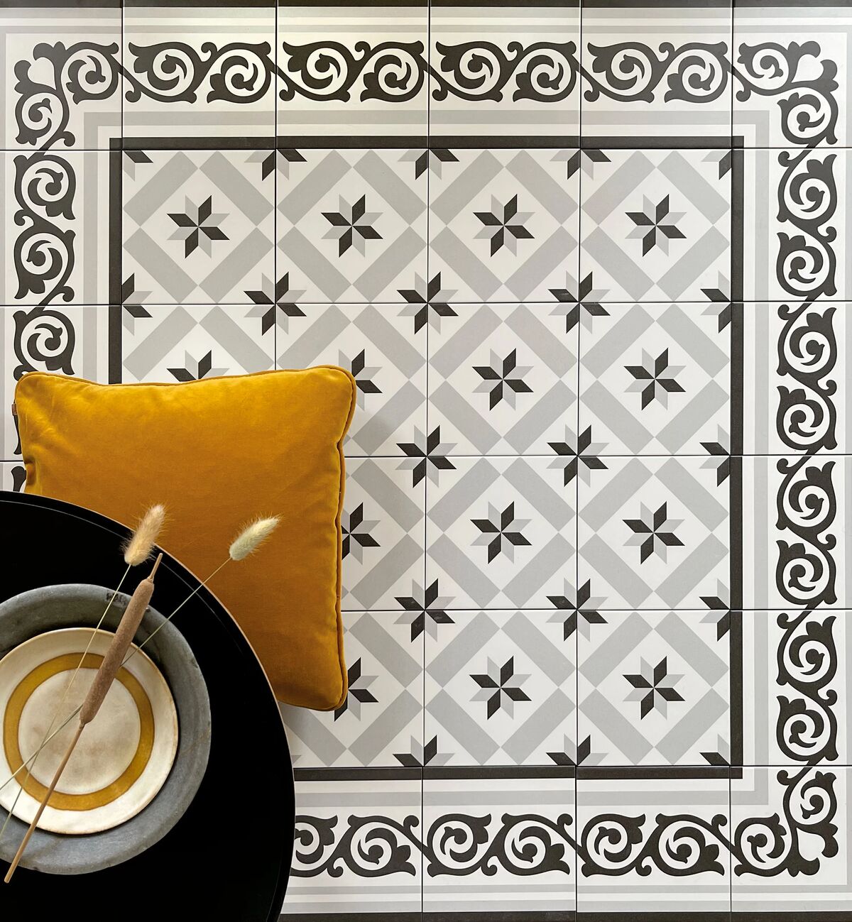 Victorian encaustic tiled hallway