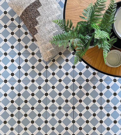 Patisserie Hevin Blue Patterned Tile Porcelain Bathroom Tiles Patisserie Hevin Blue Patterned Tile Porcelain Bathroom Tiles