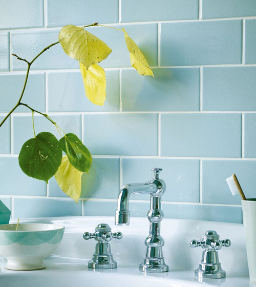 Retro Metro Lido Blue 7.5 x 15 Glazed Tile Blue Wall Tiles