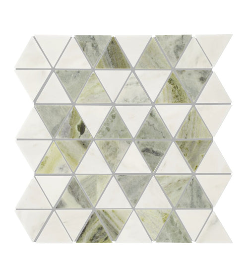 Seaspray Green Triangles Marble Mosaic Seaspray range collection