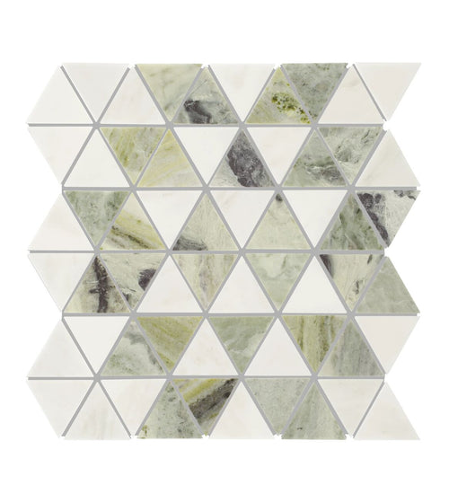 Seaspray Green Triangles Marble Mosaic Seaspray range collection