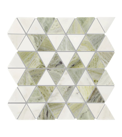 Seaspray Green Triangles Marble Mosaic Seaspray range collection