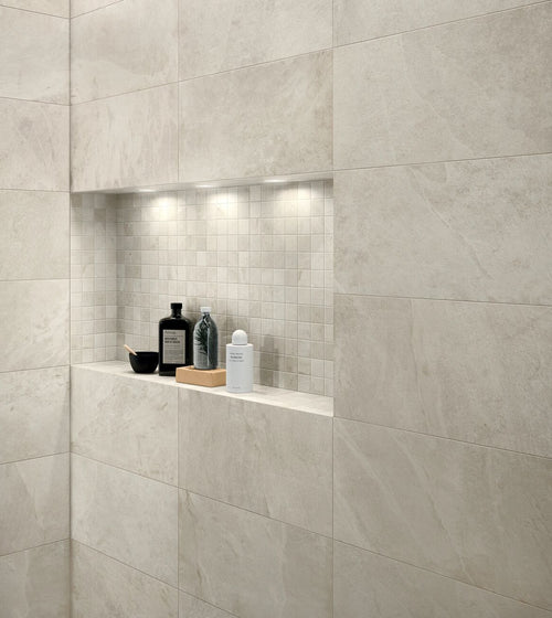 Shale Rectangular Slate Effect Tile White Kitchen Tiles/Neutral Kitchen Tiles