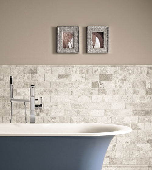 Westhampton Honed Edge Slight Bevel Small Rectangular Marble Tile Kitchen Tiles