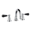 Black Curved Crystal Lever Basin Taps Bastide 3 Hole Basin Mixer thumbnail