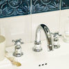 Black Curved Crystal Lever Basin Taps Bastide 3 Hole Basin Mixer thumbnail