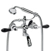 Black Curved Crystal Lever Bathroom Ranges Bastide Wall Mounted Bath and Shower Mixer thumbnail