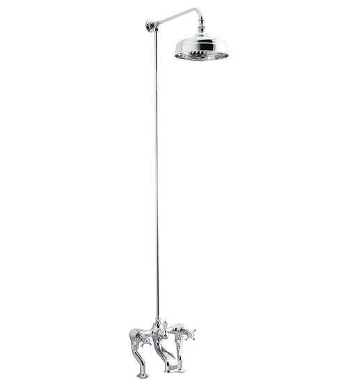 Classic Bath Mixer and Overhead Shower with Fixed Riser Bathrooms/Taps & Mixers