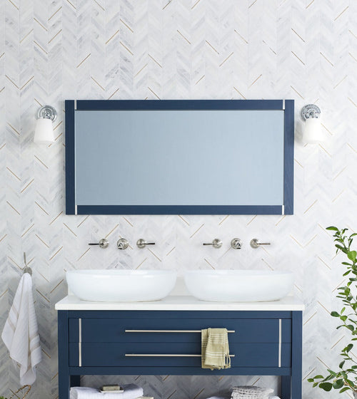 East Hampton White Chevron Mosaic