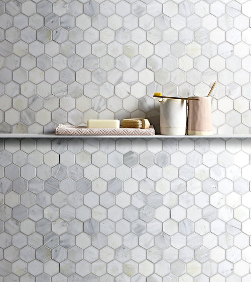 East Hampton Large Hexagon Mosaic, Honed