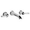 Black Lever Basin Taps Empire Wall Mounted 3 Hole Basin Mixer thumbnail