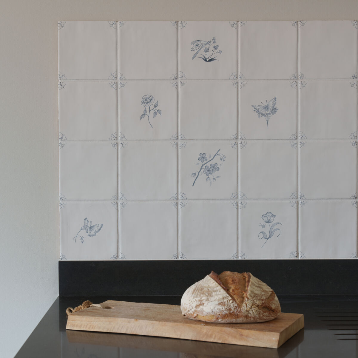 English Delft Charcoal Matt Corner | Wall Tiles | Fired Earth Tiles