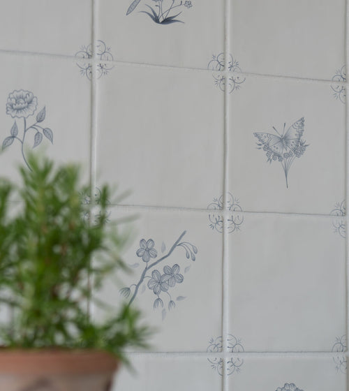 English Delft Charcoal Butterfly 1
