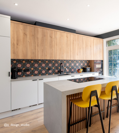 Kelmscott Blackwell Patterned Tile Black Floor Tiles